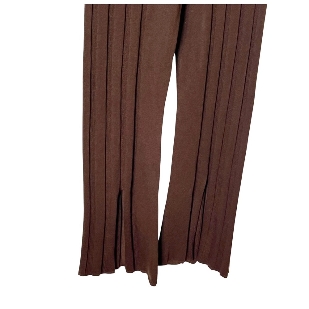 Anthropologie Daily Practice Flare Sweater Pants Brown Ribbed Knit Lounge Medium - Picture 4 of 10